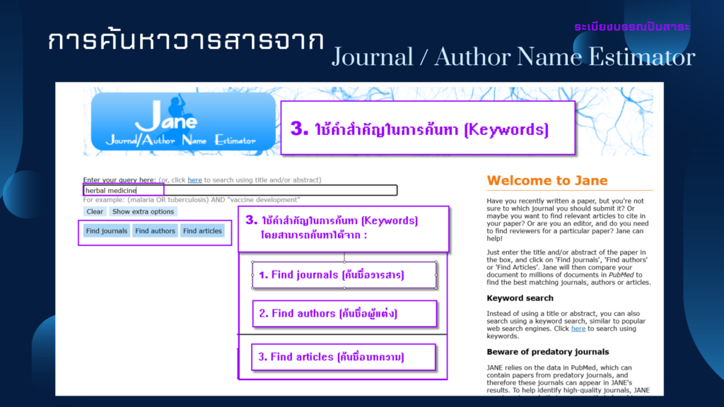 Journal / Author Name Estimator (JANE) 